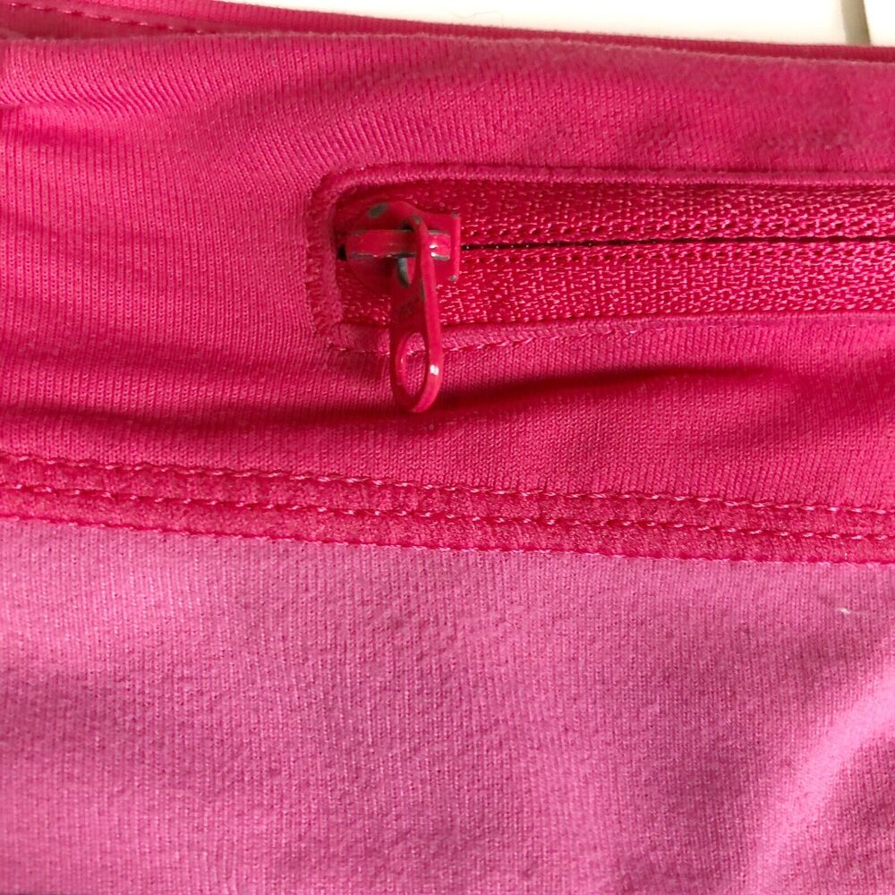 LULULEMON Gray with Pink Waistband Running Shorts Drawstring Low Rise Size 6 - Picture 3 of 5